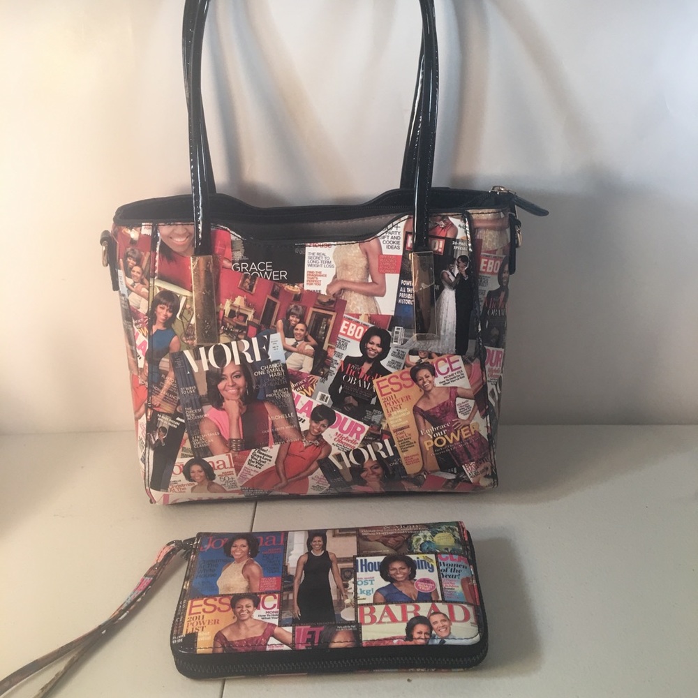 Michelle Obama collage twin set handbag (vegan) - Picture 2 of 8